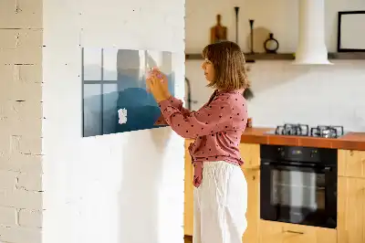 Magnetisk skrivetavle med landskabsabstraktion