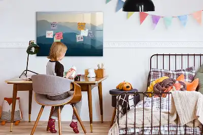 Magnetisk skrivetavle med landskabsabstraktion