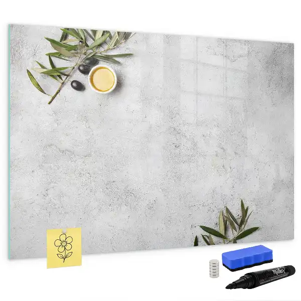 Magnetisk skrivetavle i minimalistisk olivengrøn