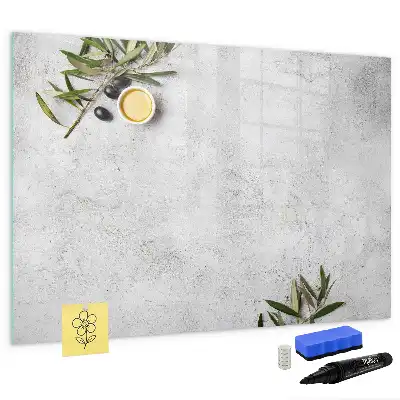 Magnetisk skrivetavle i minimalistisk olivengrøn