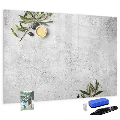 Magnetisk skrivetavle i minimalistisk olivengrøn