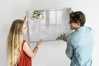 Magnetisk skrivetavle i minimalistisk olivengrøn