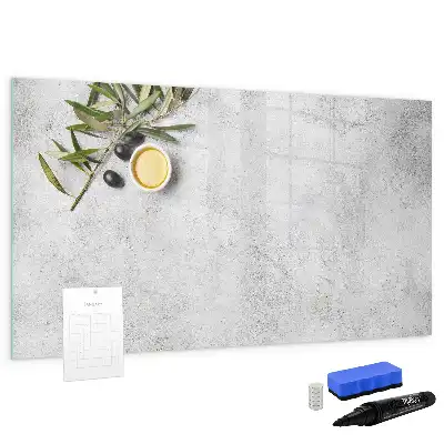 Magnetisk skrivetavle i minimalistisk olivengrøn