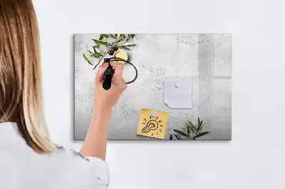 Magnetisk skrivetavle i minimalistisk olivengrøn