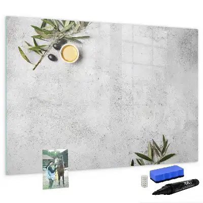 Magnetisk skrivetavle i minimalistisk olivengrøn