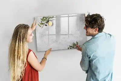 Magnetisk skrivetavle i minimalistisk olivengrøn