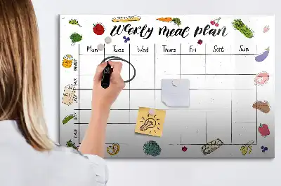 Magnetisk skrivetavle til ugentlig kostplanlægning