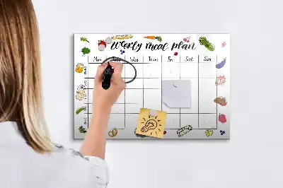 Magnetisk skrivetavle til ugentlig kostplanlægning