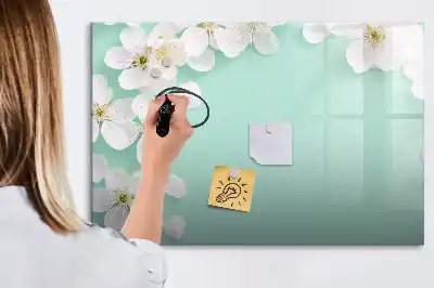 Magnetisk tegnetavle med motiv af flydende margueritter