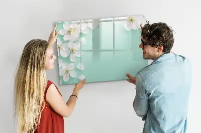 Magnetisk tegnetavle med motiv af flydende margueritter