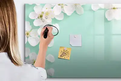 Magnetisk tegnetavle med motiv af flydende margueritter