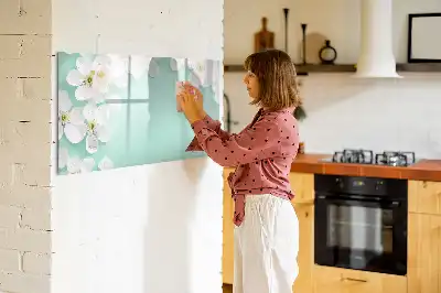 Magnetisk tegnetavle med motiv af flydende margueritter