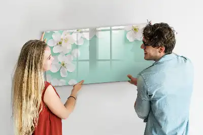 Magnetisk tegnetavle med motiv af flydende margueritter