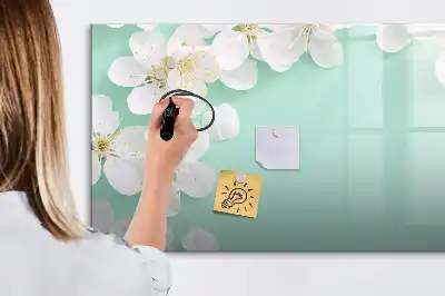 Magnetisk tegnetavle med motiv af flydende margueritter