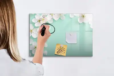 Magnetisk tegnetavle med motiv af flydende margueritter