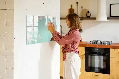 Magnetisk tegnetavle med motiv af flydende margueritter