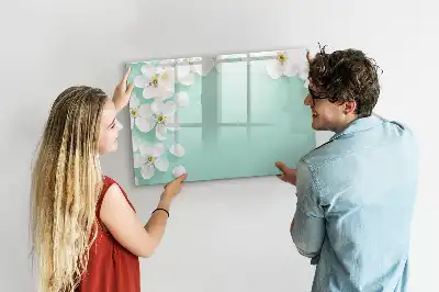 Magnetisk tegnetavle med motiv af flydende margueritter
