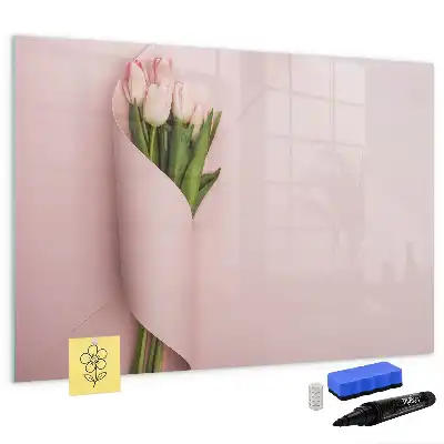 Magnetisk tegnetavle motiv med blomsterbuket