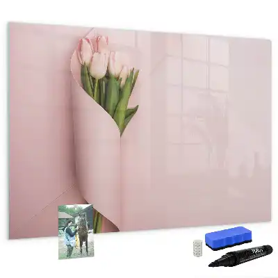 Magnetisk tegnetavle motiv med blomsterbuket