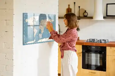 Magnetisk tegnetavle motiv af vintage verdenskort