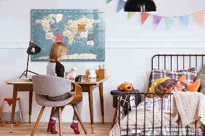 Magnetisk tegnetavle motiv af vintage verdenskort