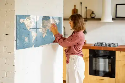 Magnetisk tegnetavle motiv af vintage verdenskort
