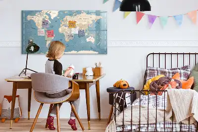 Magnetisk tegnetavle motiv af vintage verdenskort