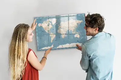 Magnetisk tegnetavle motiv af vintage verdenskort
