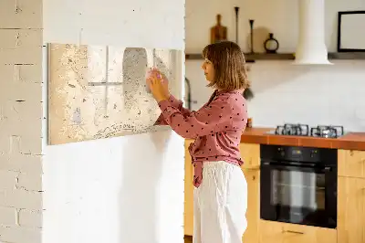 Magnetisk skrivetavle med vintage verdenskort