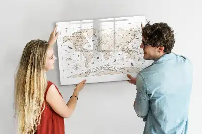 Magnetisk verdenskorttavle vintage stil til tegning