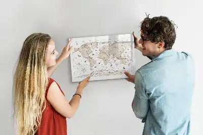 Magnetisk verdenskorttavle vintage stil til tegning
