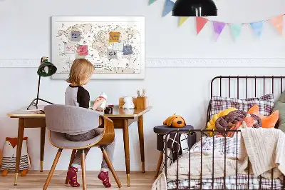Magnetisk verdenskorttavle vintage stil til tegning