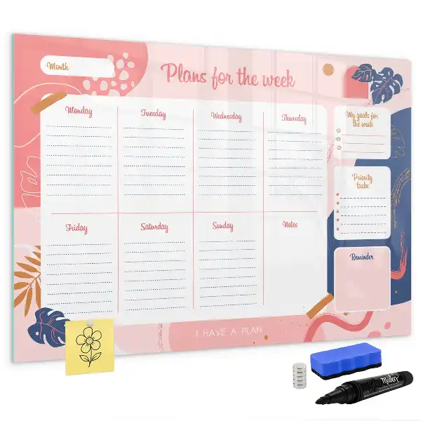 Magnetisk ugeplanner skrivetavle