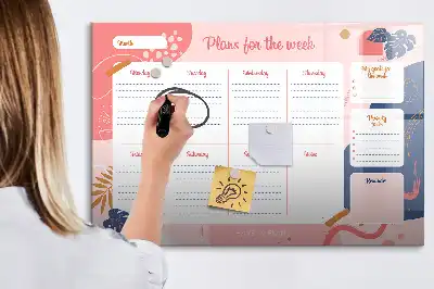 Magnetisk ugeplanner skrivetavle
