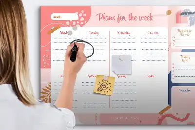 Magnetisk ugeplanner skrivetavle
