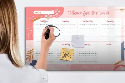 Magnetisk ugeplanner skrivetavle