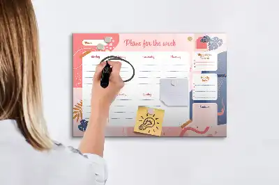 Magnetisk ugeplanner skrivetavle