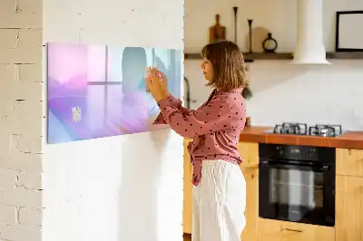 Magnetisk tegnetavle med motiv af farverige fjer