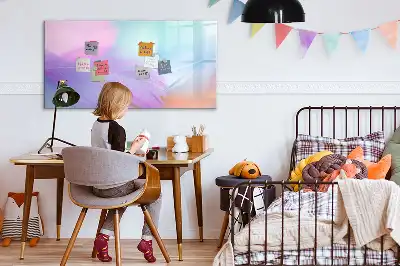 Magnetisk tegnetavle med motiv af farverige fjer