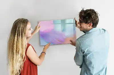 Magnetisk tegnetavle med motiv af farverige fjer