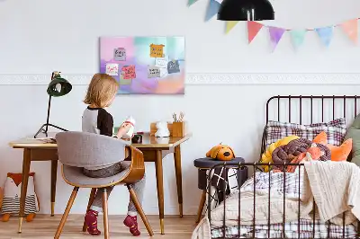 Magnetisk tegnetavle med motiv af farverige fjer