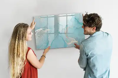 Magnetisk skrivetavle i dekorativ marmor-look