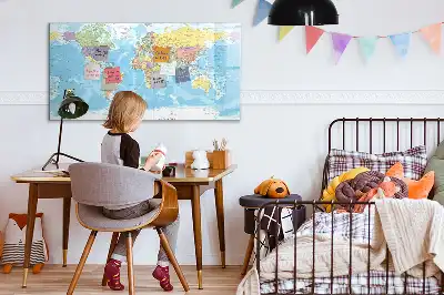Politisk verdenskort magnetisk tavle til at tegne på