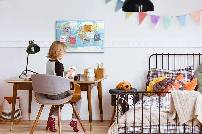 Politisk verdenskort magnetisk tavle til at tegne på