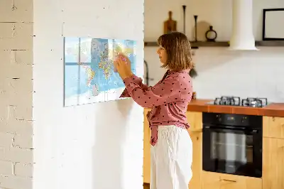 Politisk verdenskort magnetisk tavle til at tegne på