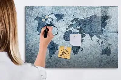 Magnetisk verdenskorttavle til at tegne på