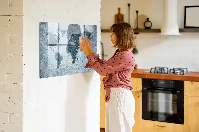 Magnetisk verdenskorttavle til at tegne på