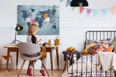 Magnetisk verdenskorttavle til at tegne på