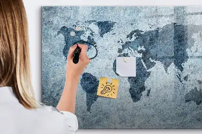 Magnetisk verdenskorttavle til at tegne på