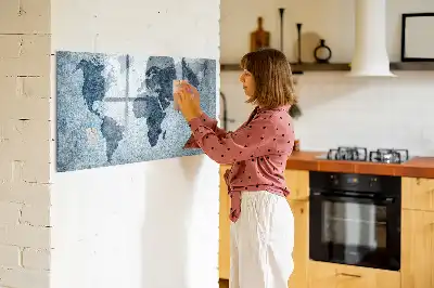 Magnetisk verdenskorttavle til at tegne på